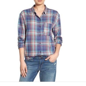 Treasure & Bond Plaid Boyfriend Button Up Medium